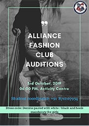 Alliance Fashion club Auditions
